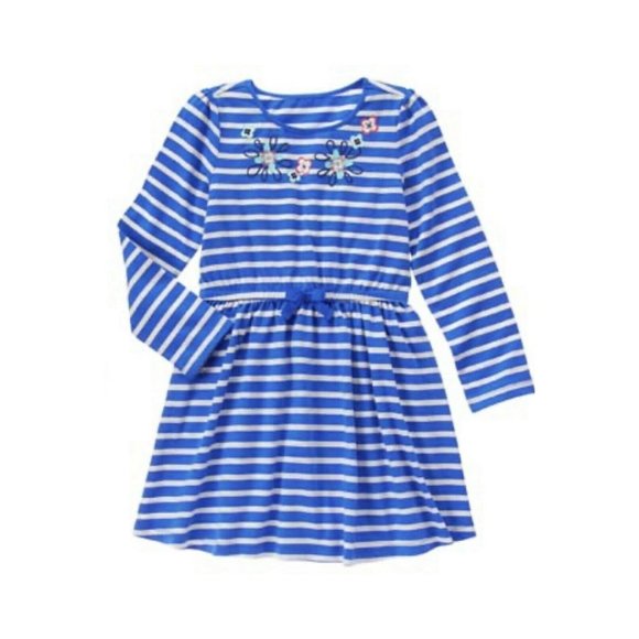Gymboree Dress size S 5/6 Mix n Match Playwear 2016 Striped Blue White Floral - Picture 1 of 6